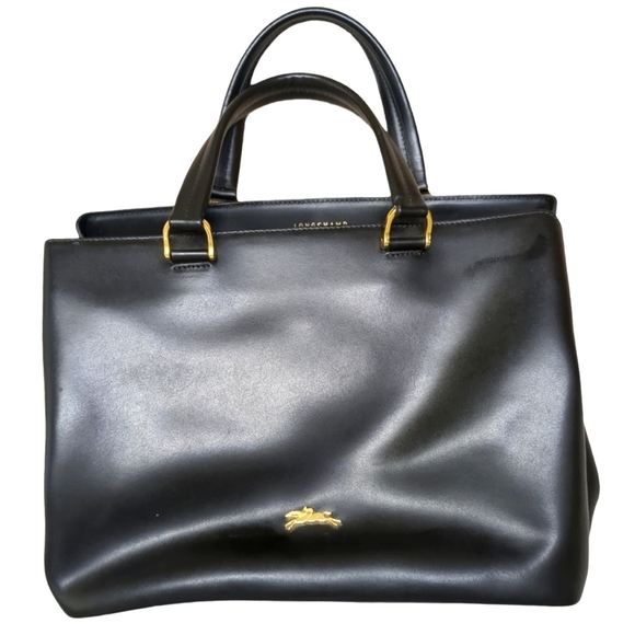 Longchamp Handbags - Longchamp Honoré 404 Small Tote Bag in Soft Black Leather